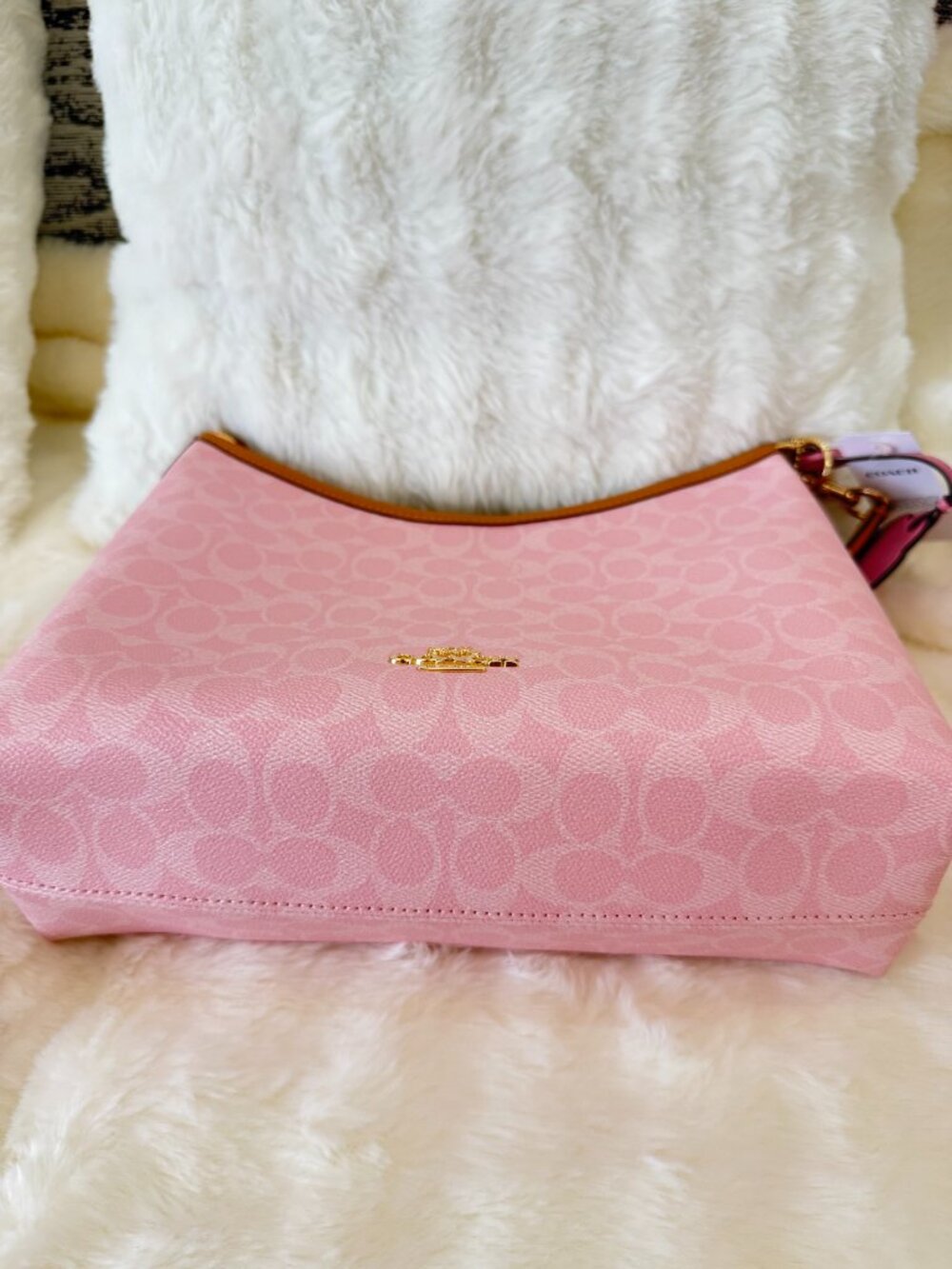 NWT！COACH Laurel Shoulder Bag In Signature Canvas（CEL12）powder pink - Picture 5 of 10